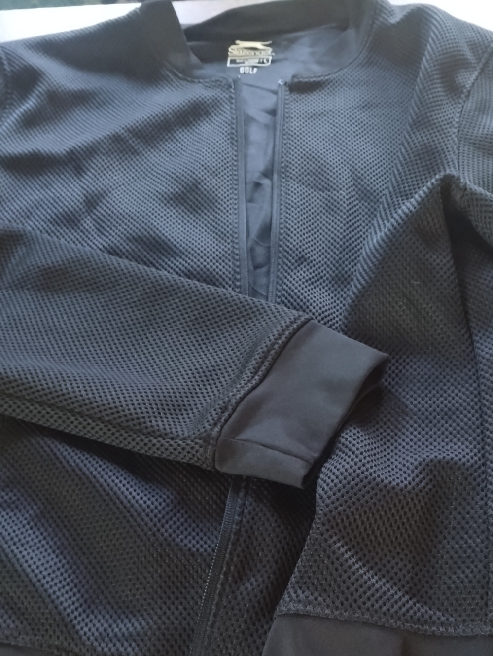 Slazenger Ladies Black Mesh Zip Jacket